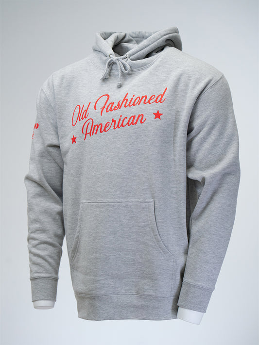 Flag Hoodie - Grey/Red