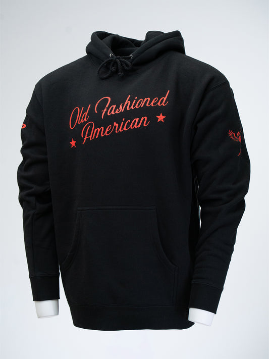 Flag Hoodie - Black/Red