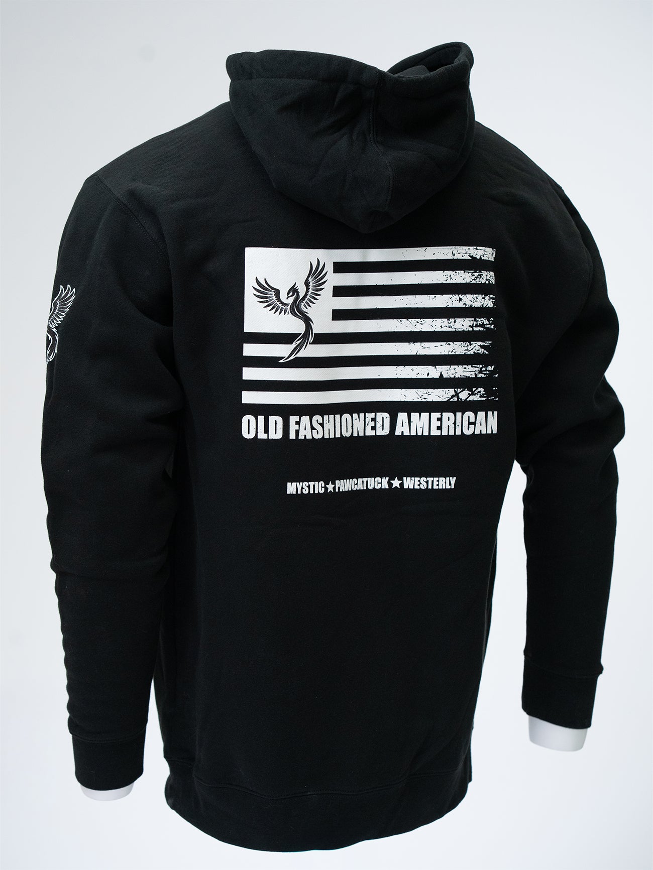 Flag Hoodie - Black/White